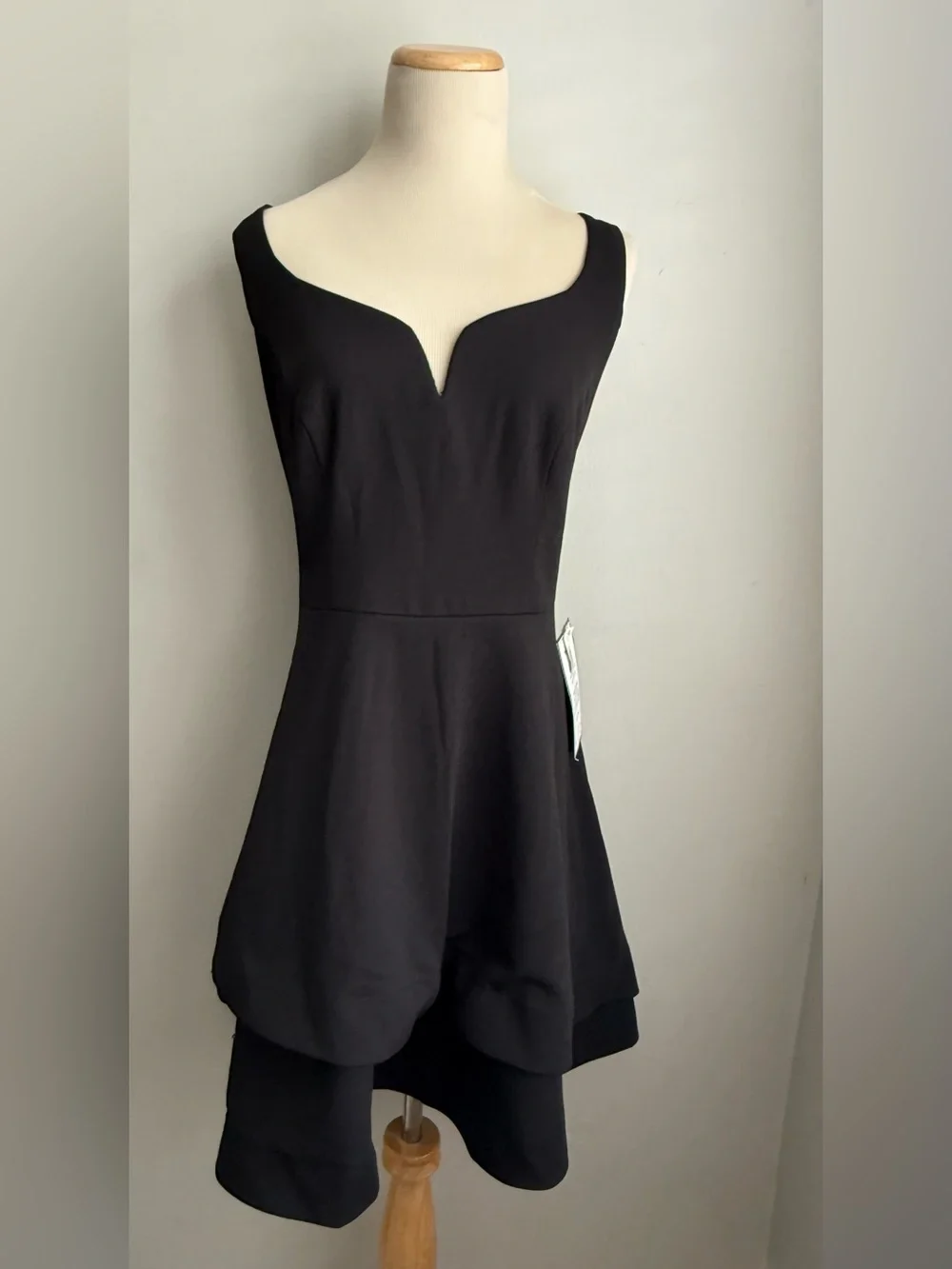black white tweed dress Black Deep-V Tweed Mini Dress